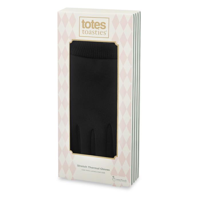 totes toasties® Ladies Premium Stretch Thermal Lined Gloves with SmarTouch Black Extra Image 1
